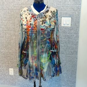 Artist jacket, size large, graffiti print